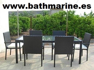 mesas rattan sintetico ratan jardin terraza exterior fibra baratas muebles
